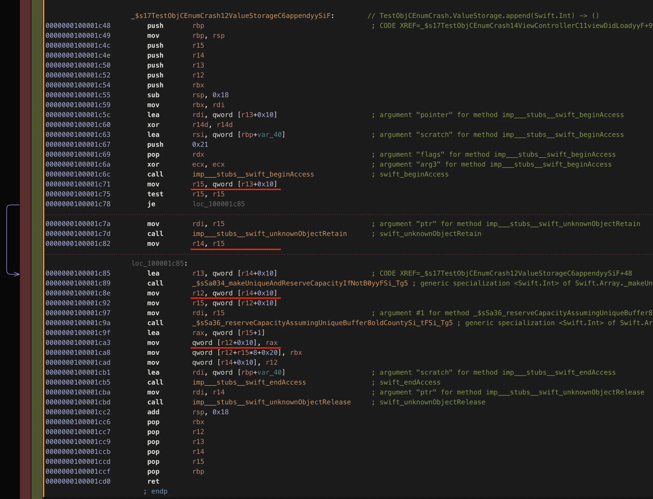 ValueStorage.append 的反汇编码